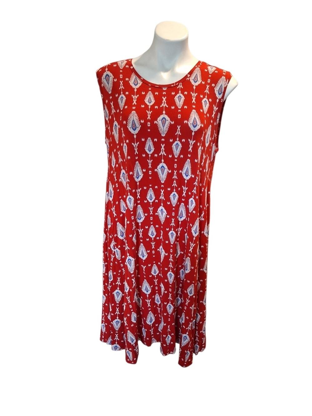 Style & Co. Red Sleeveless Printed Dress